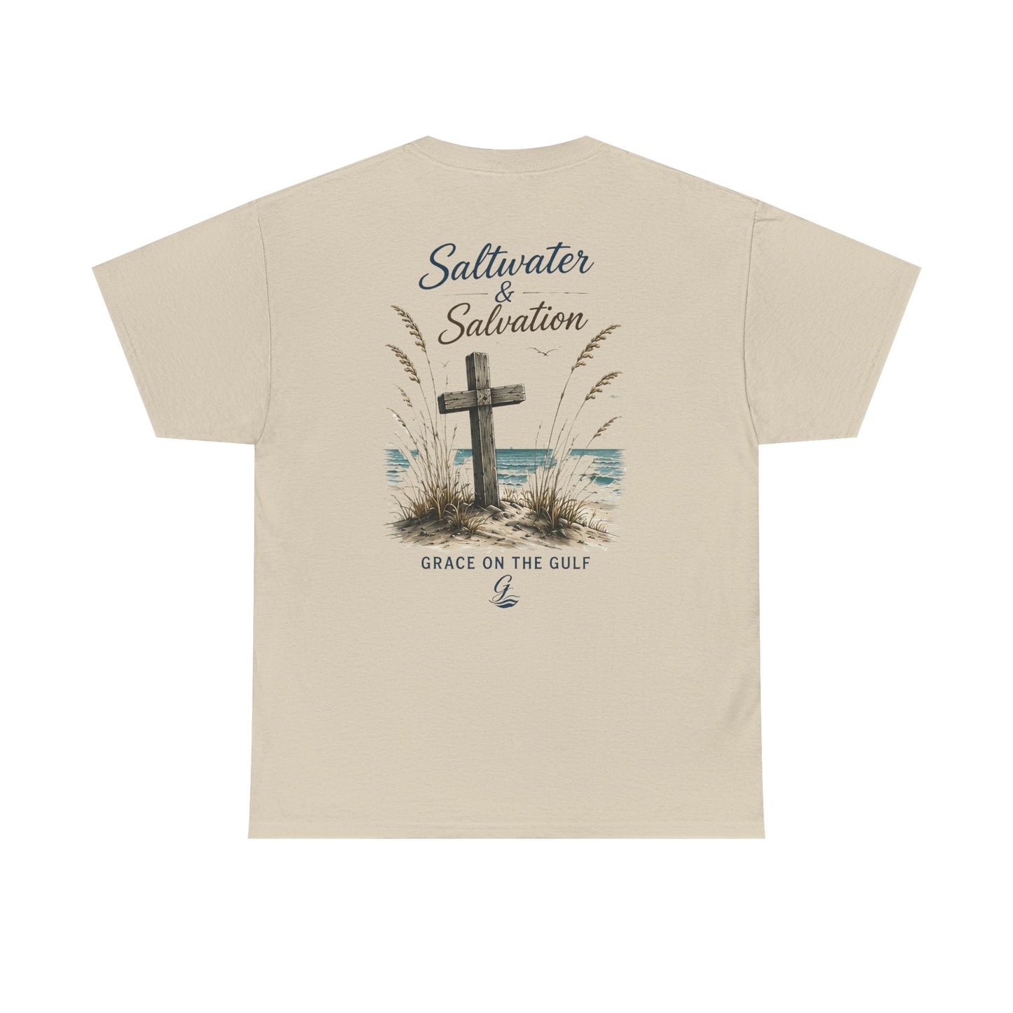 GOTG Saltwater & Salvation Tee — Grace on the Gulf Beach Christian T‑Shirt
