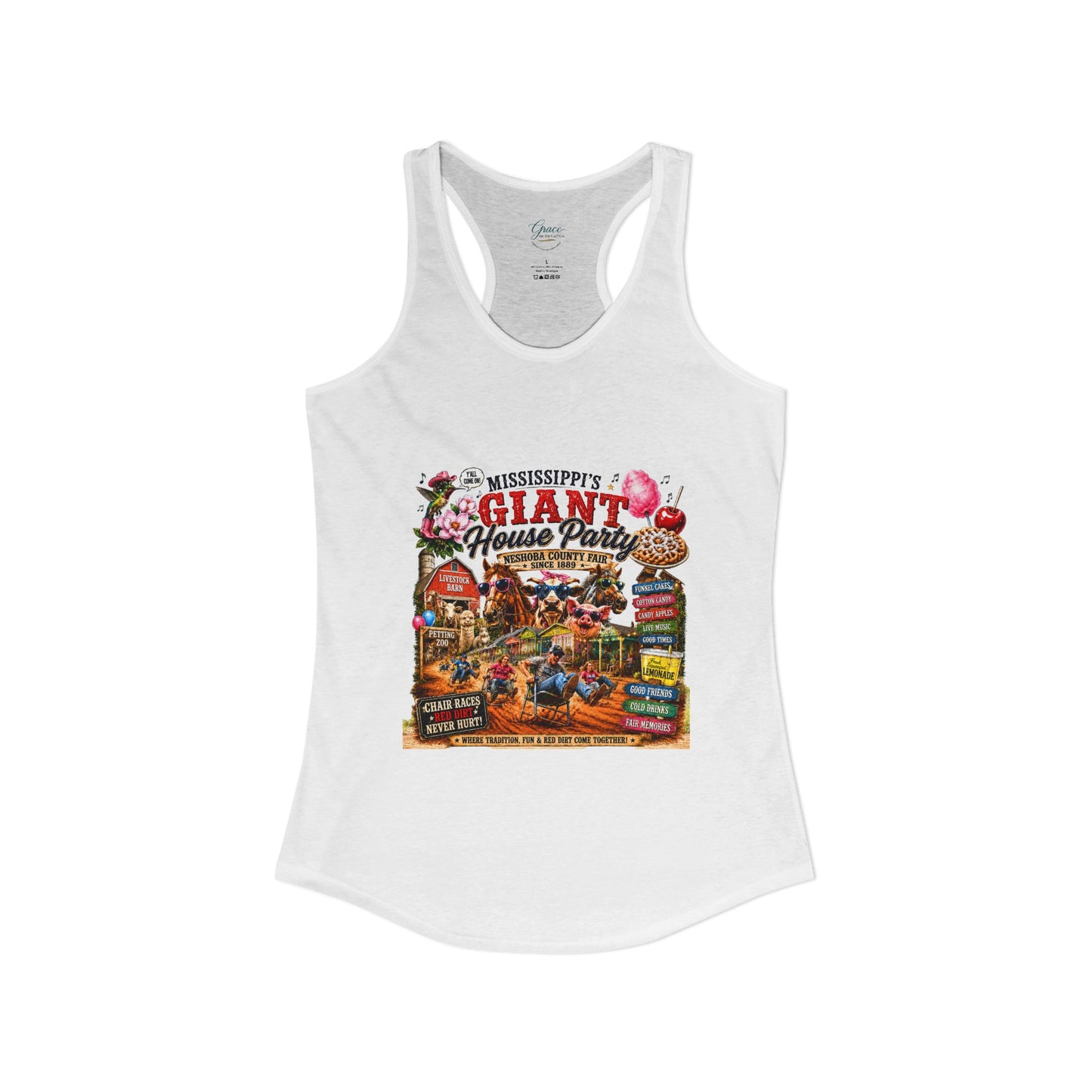 Neshoba County Fair Fun Times Women's Ideal Racerback Tank