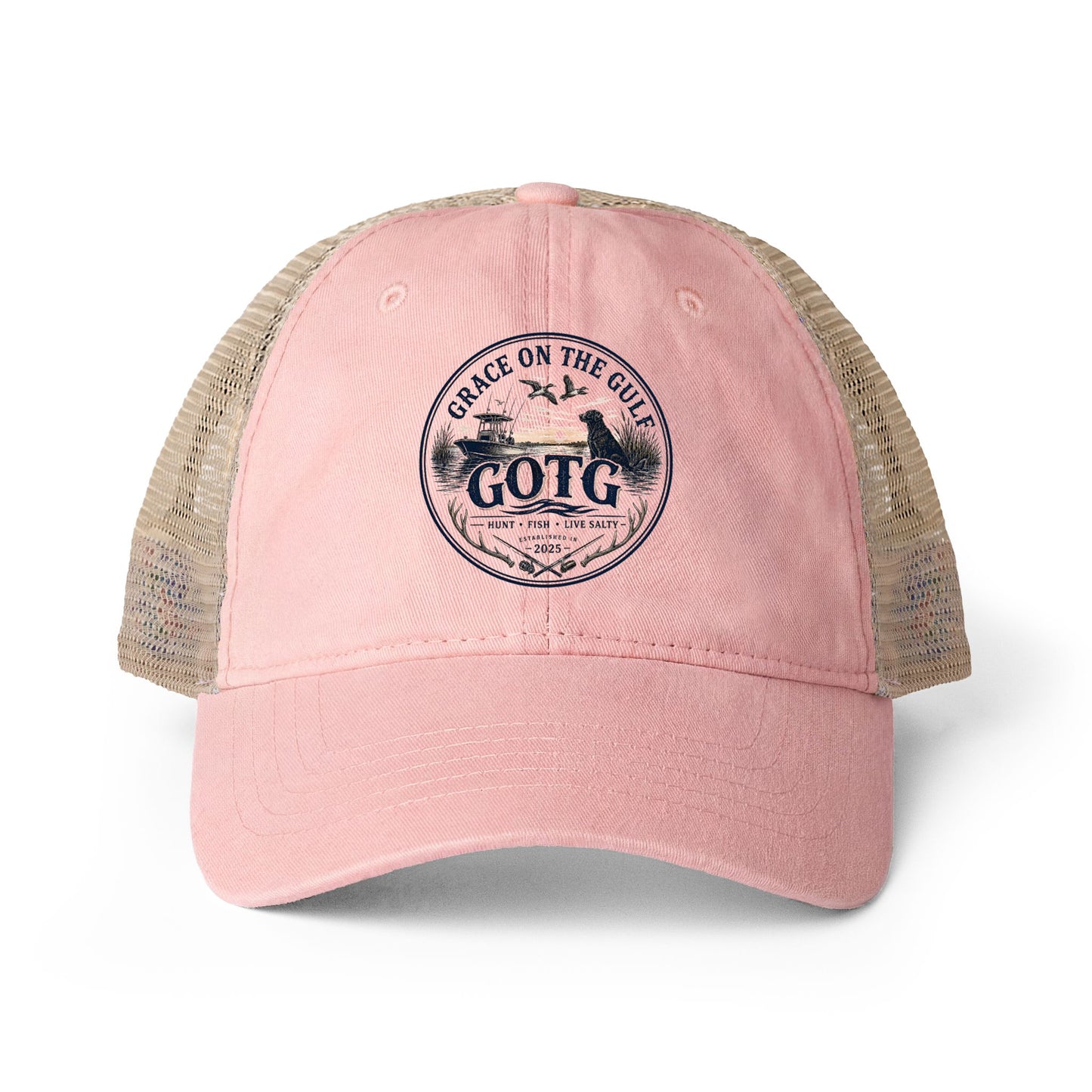 Grace on the Gulf Women's Washed Mesh-Back Cap