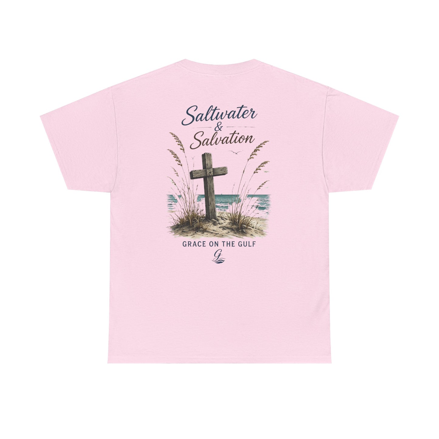 GOTG Saltwater & Salvation Tee — Grace on the Gulf Beach Christian T‑Shirt