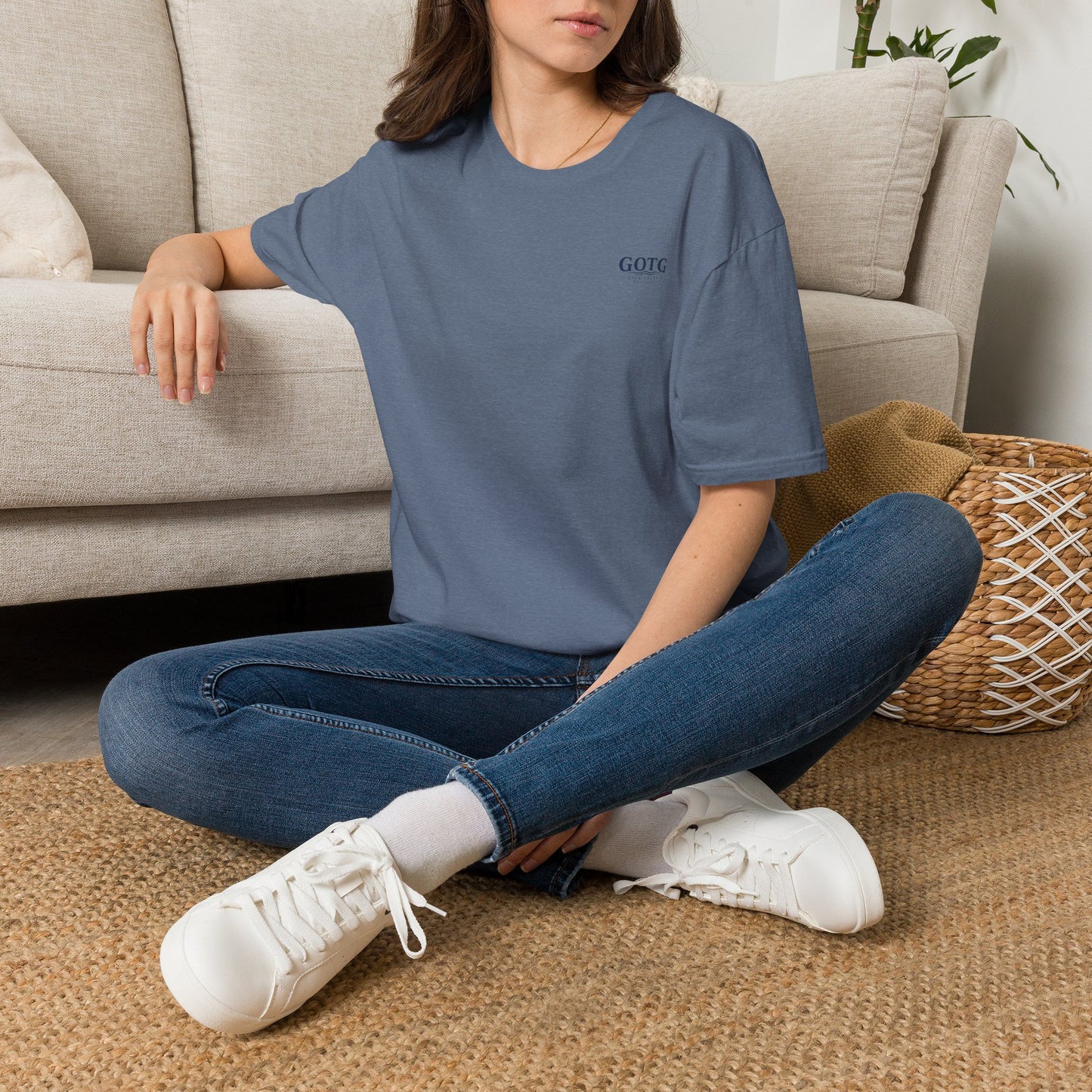Sunset Crane Logo T‑Shirt — Casual Chest Print Graphic Tee