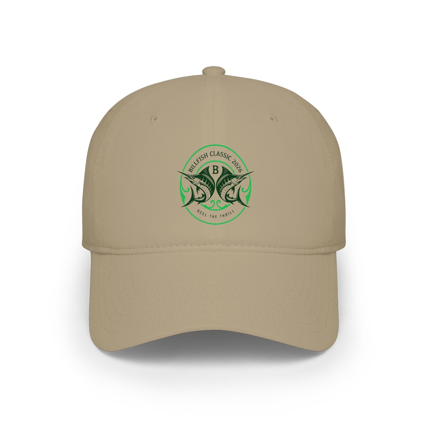 Billfish Classic Green Logo Low Profile Baseball Cap – Vintage Bass Fishing Emblem Hat