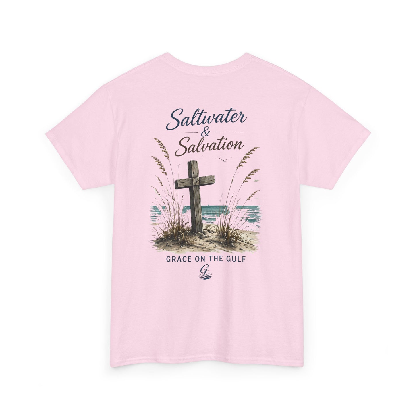 GOTG Saltwater & Salvation Tee — Grace on the Gulf Beach Christian T‑Shirt