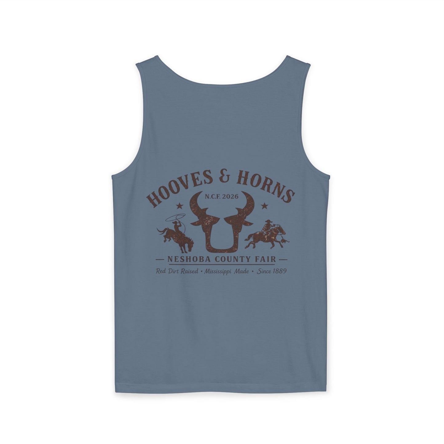 Hooves & Horns Tank Top — Neshoba County Fair Western Rodeo Graphic Tank