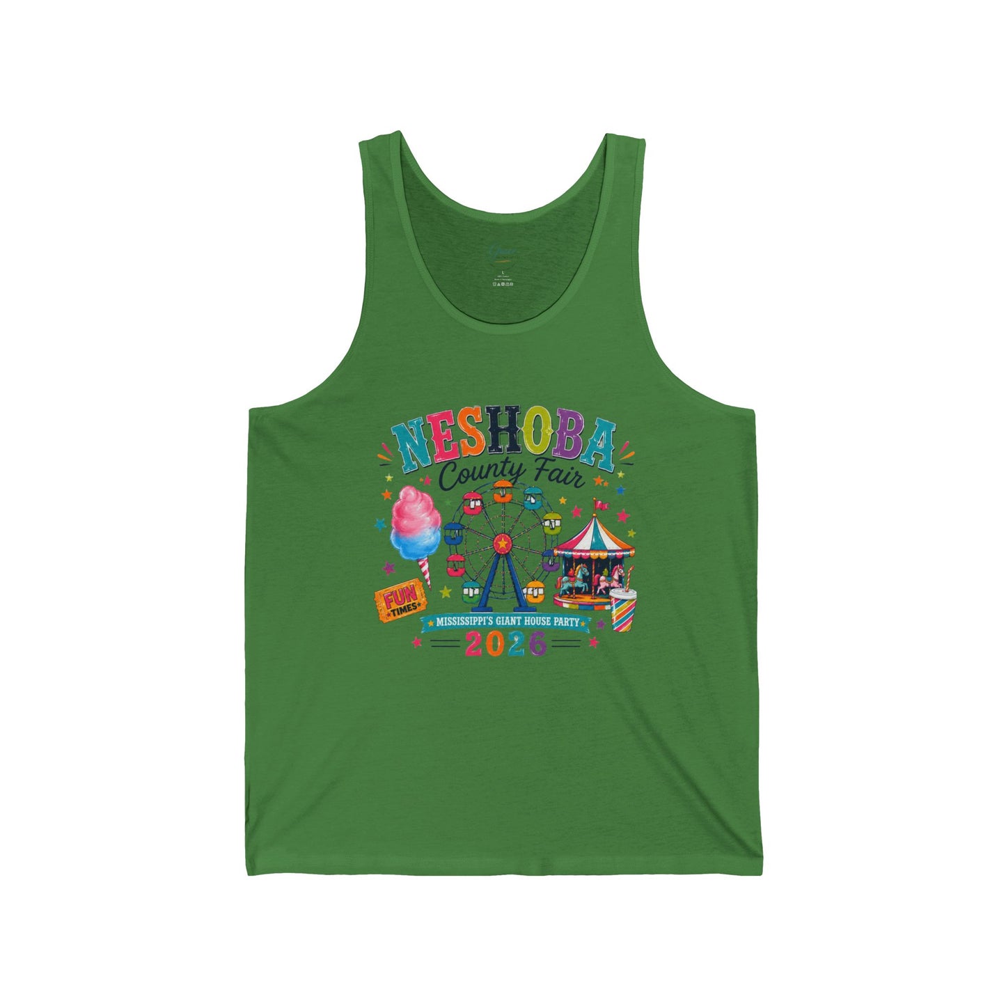 Neshoba County Fair 2026 Tank Top — Carnival Ferris Wheel & Cotton Candy Festival Tee