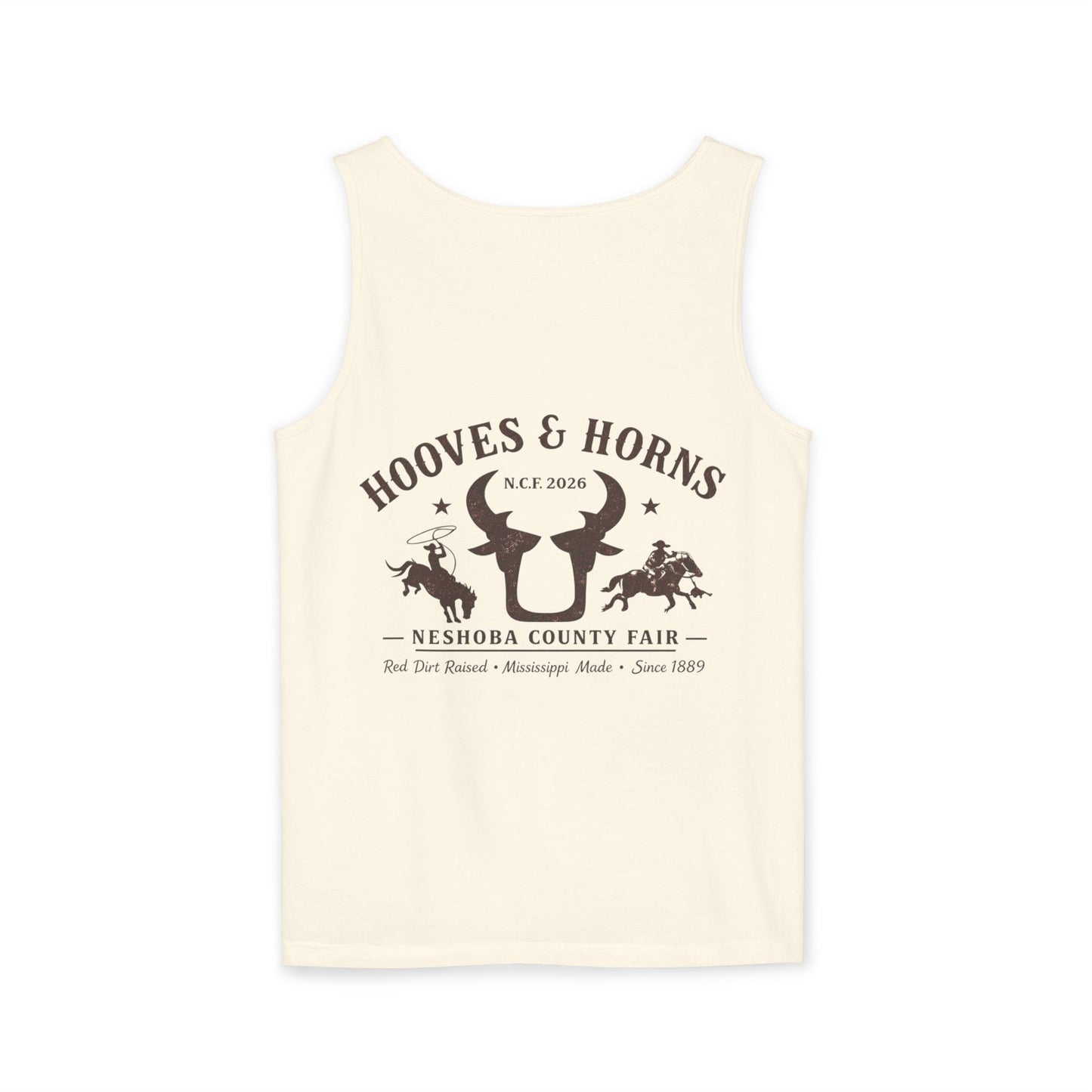 Hooves & Horns Tank Top — Neshoba County Fair Western Rodeo Graphic Tank