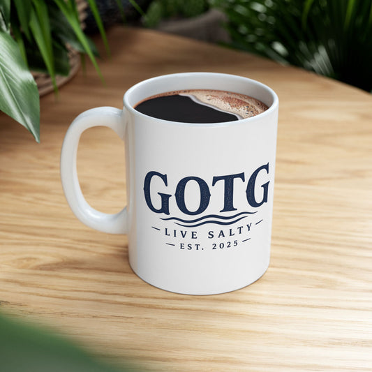 GOTG Launch Brand Ceramic Mug (11oz, 15oz) — Elegant Navy Branding Coffee Cup