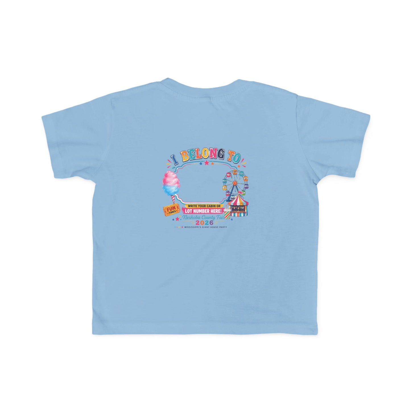 Toddler Tee — I Belong To Mom & Dad | Colorful Carnival Fair 2026 Kids T‑Shirt