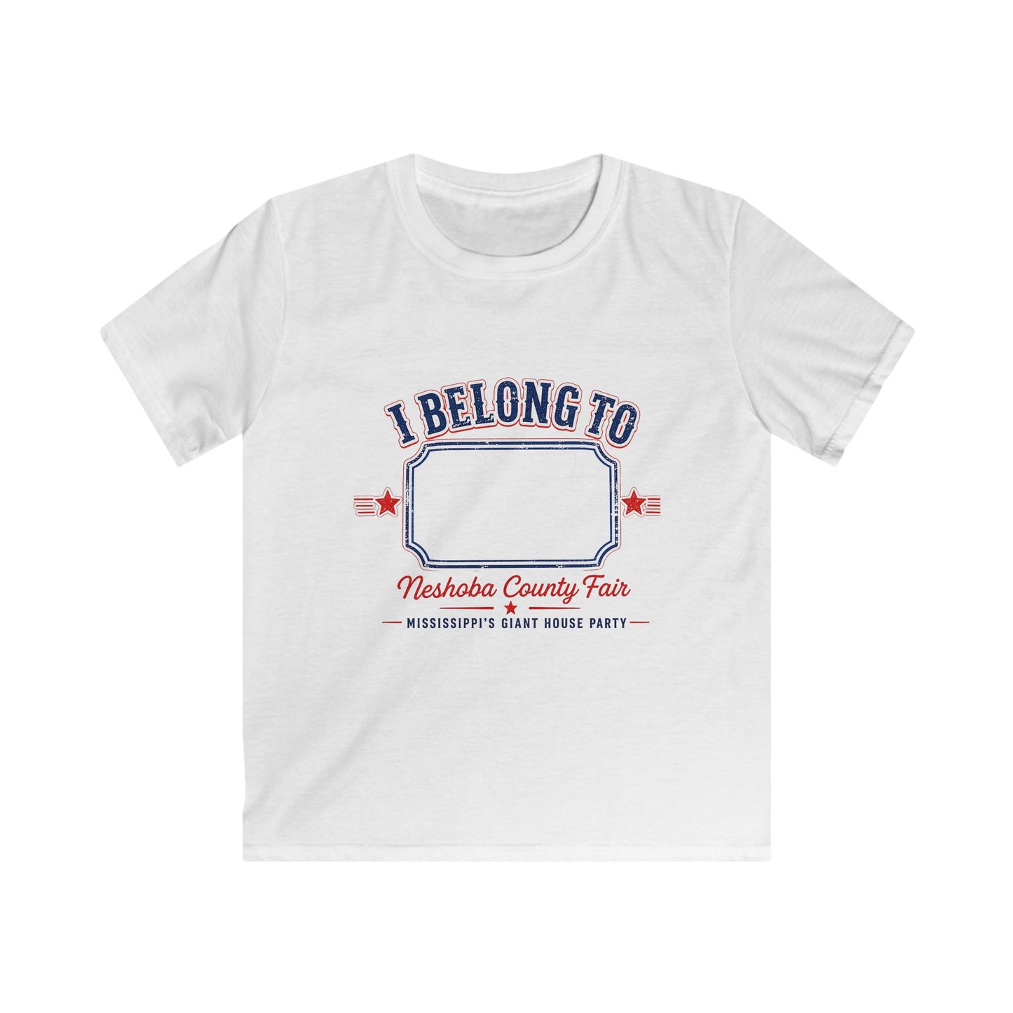 Kids Tee — "I Belong To" County Fair Name-Tag Design