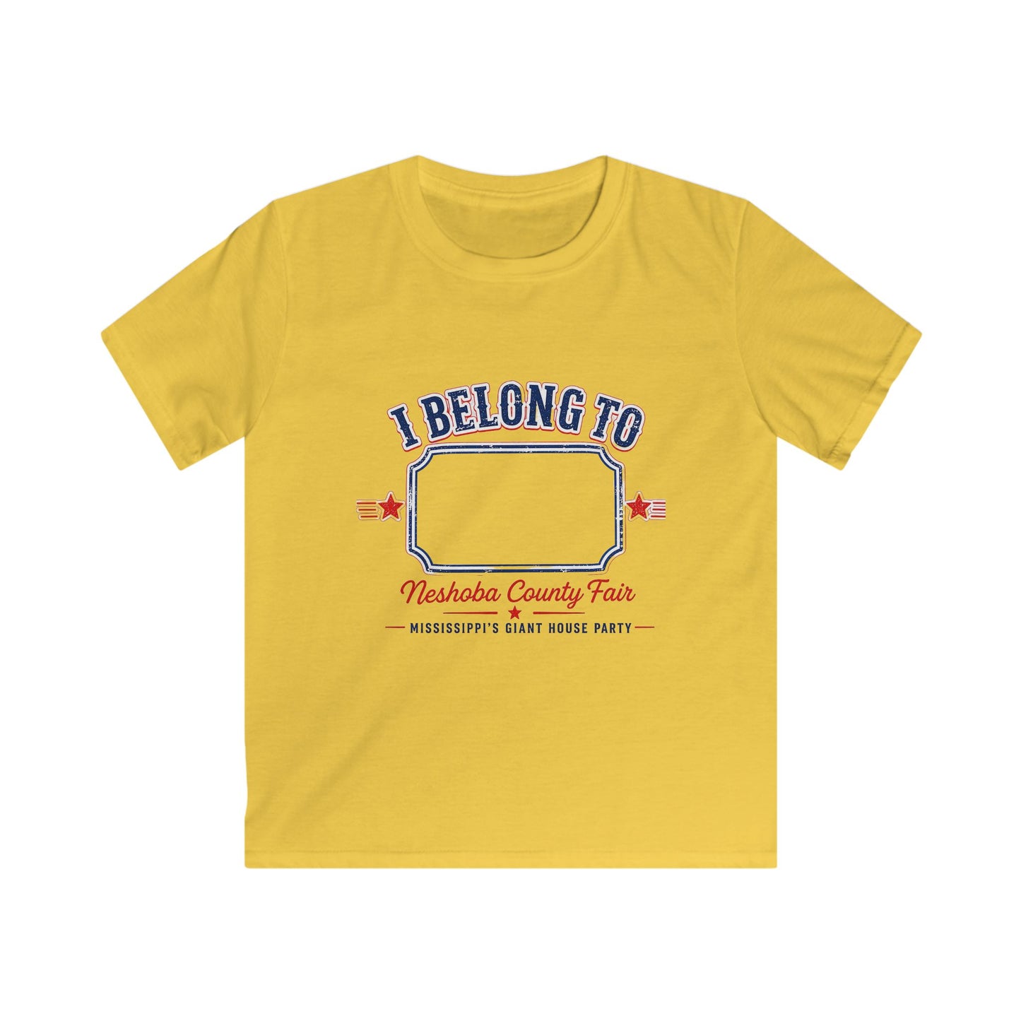 Kids Tee — "I Belong To" County Fair Name-Tag Design