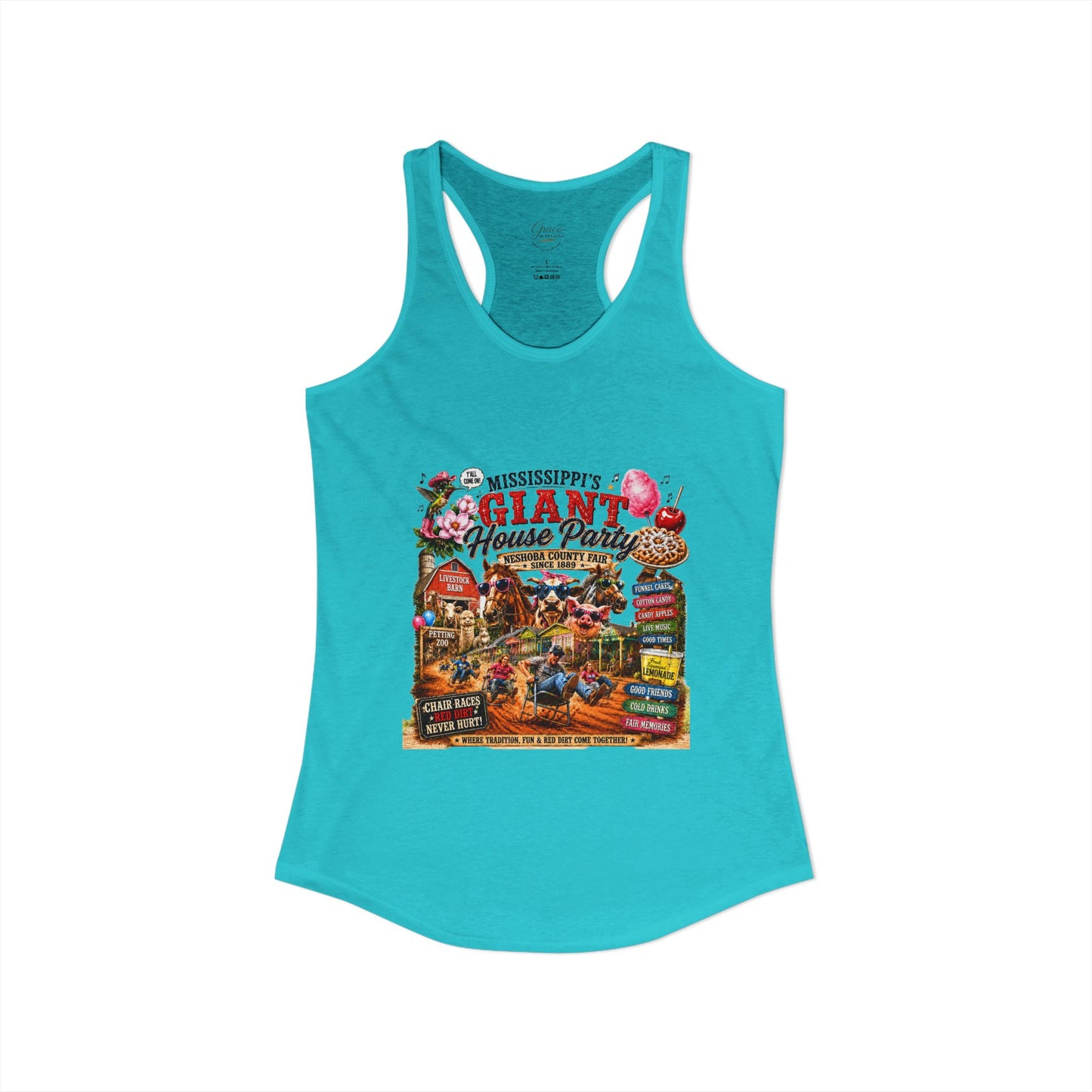 Neshoba County Fair Fun Times Women's Ideal Racerback Tank