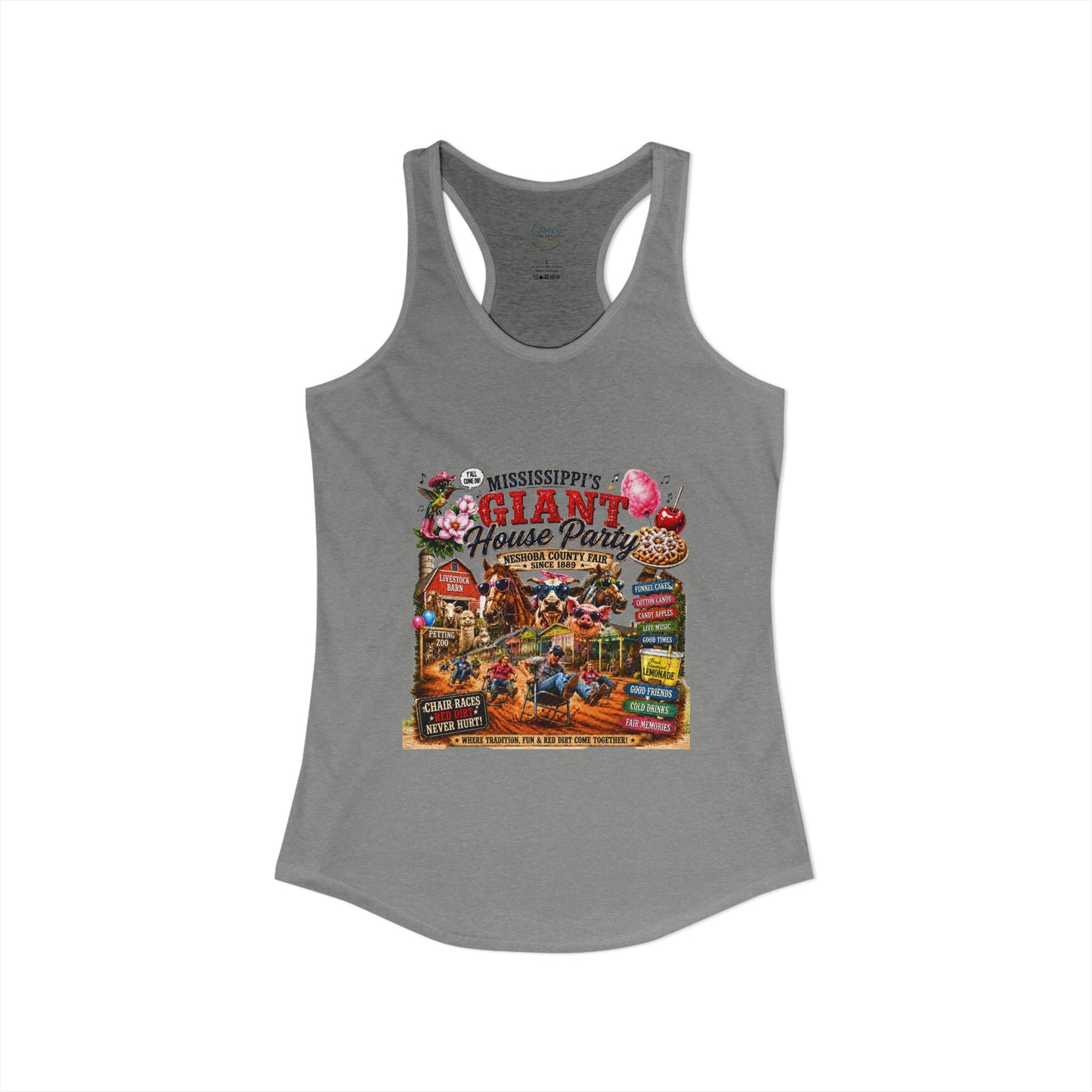 Neshoba County Fair Fun Times Women's Ideal Racerback Tank