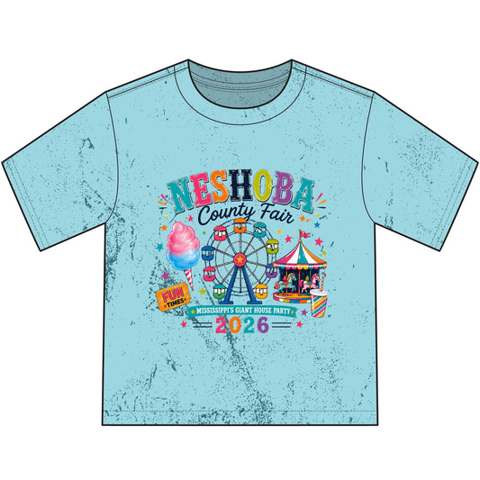 Neshoba County Fair 2026 Kids T-Shirt – Vintage Carnival Ferris Wheel Design