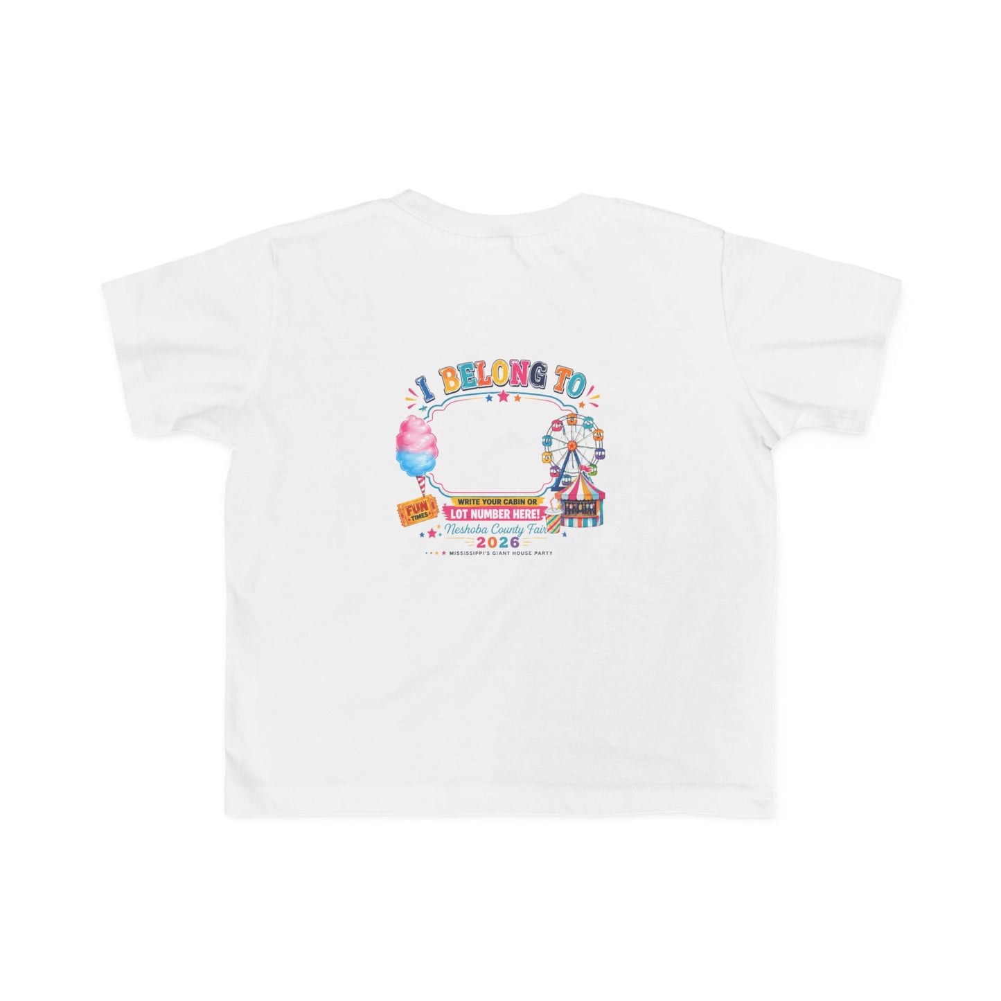 Toddler Tee — I Belong To Mom & Dad | Colorful Carnival Fair 2026 Kids T‑Shirt