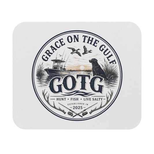 Mouse Pad — "Grace on the Gulf" Fishing & Hunting Coastal Desk Mat