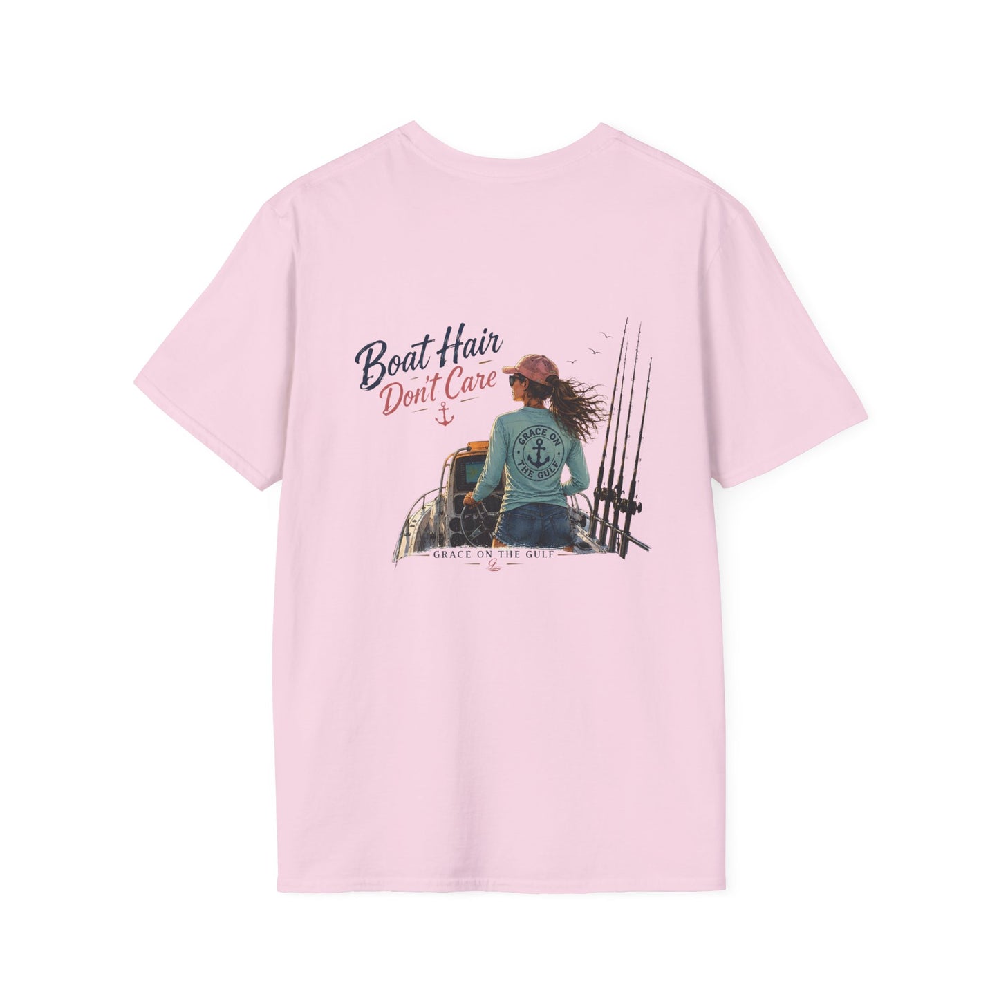 Minimal GOTG Boat Hair don’t Care T‑Shirt — Casual Marvel Guardians Graphic Tee