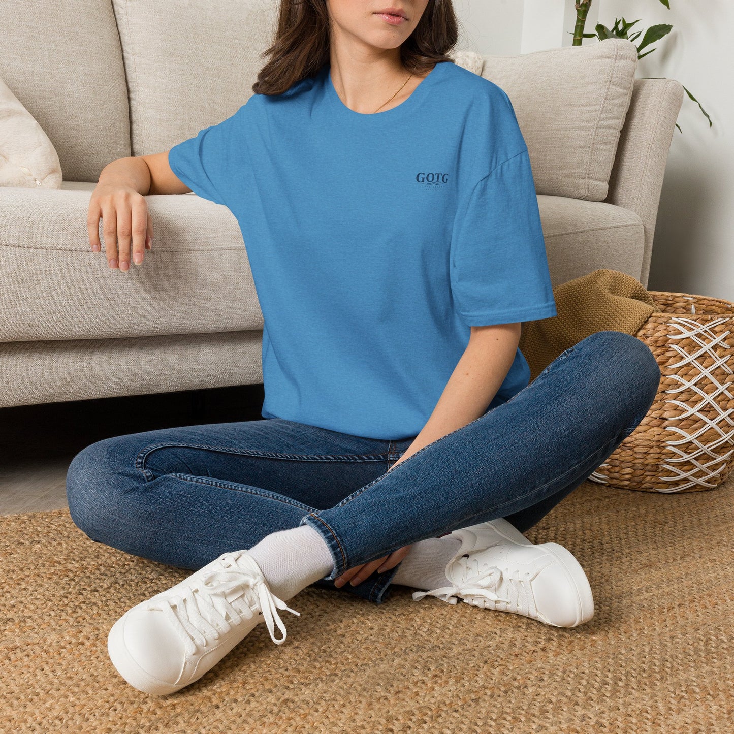 Sunset Crane Logo T‑Shirt — Casual Chest Print Graphic Tee