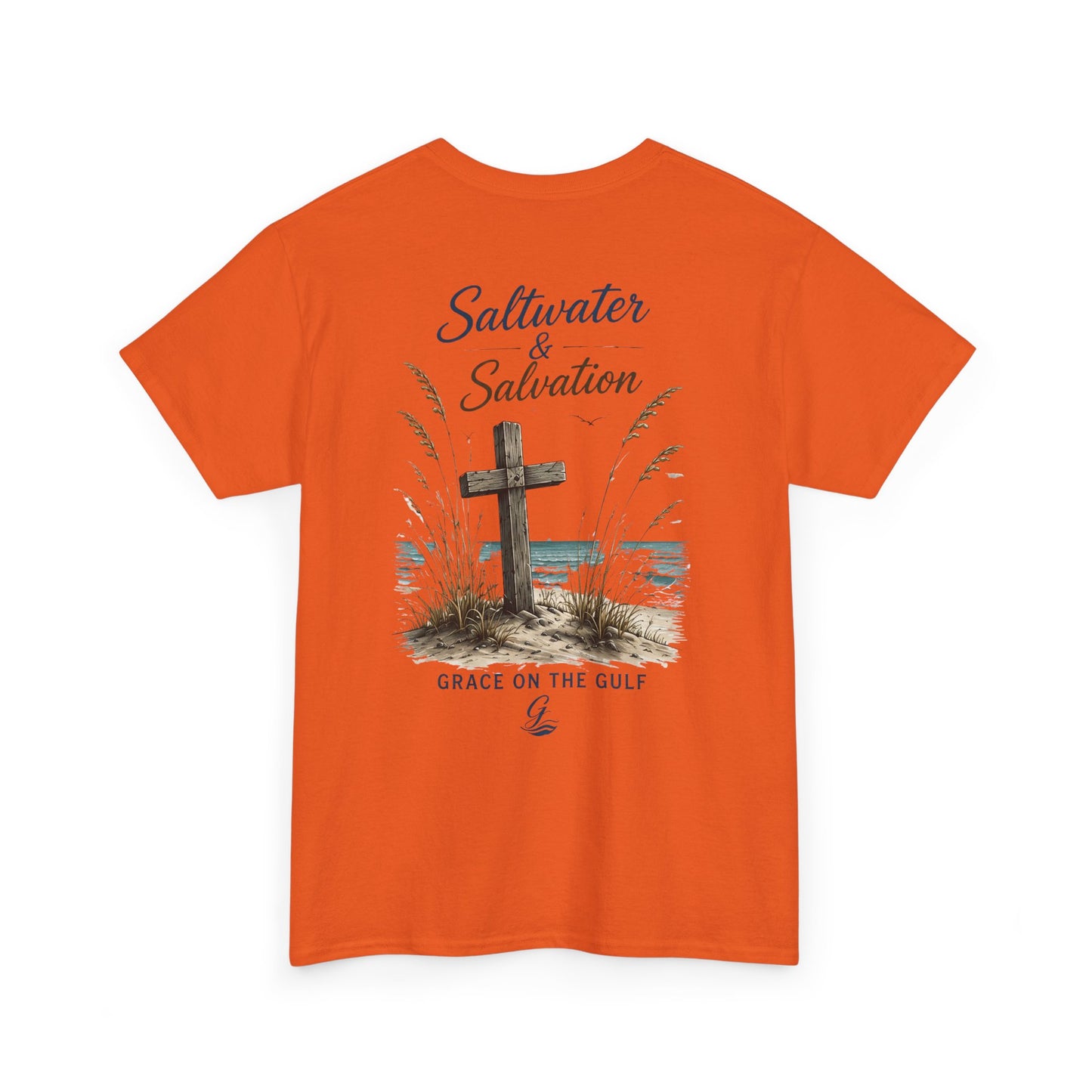 GOTG Saltwater & Salvation Tee — Grace on the Gulf Beach Christian T‑Shirt