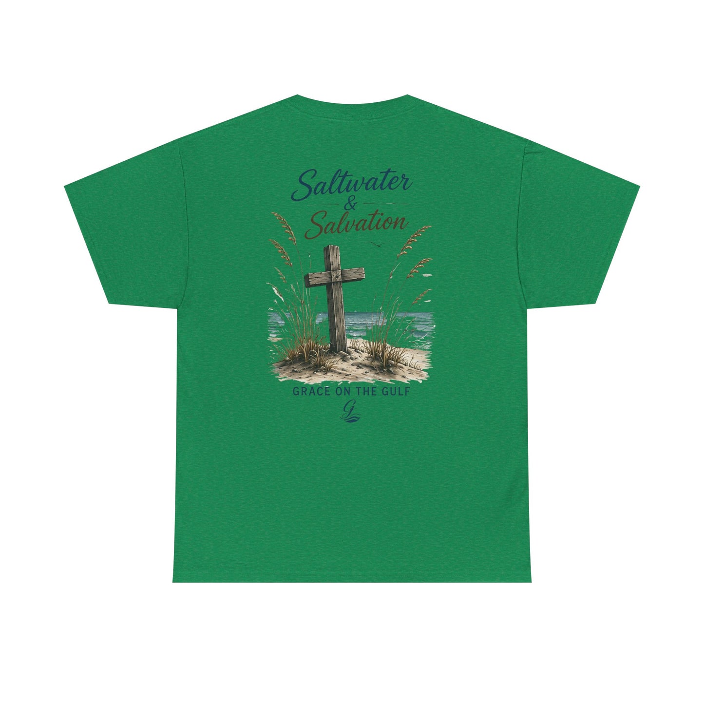 GOTG Saltwater & Salvation Tee — Grace on the Gulf Beach Christian T‑Shirt
