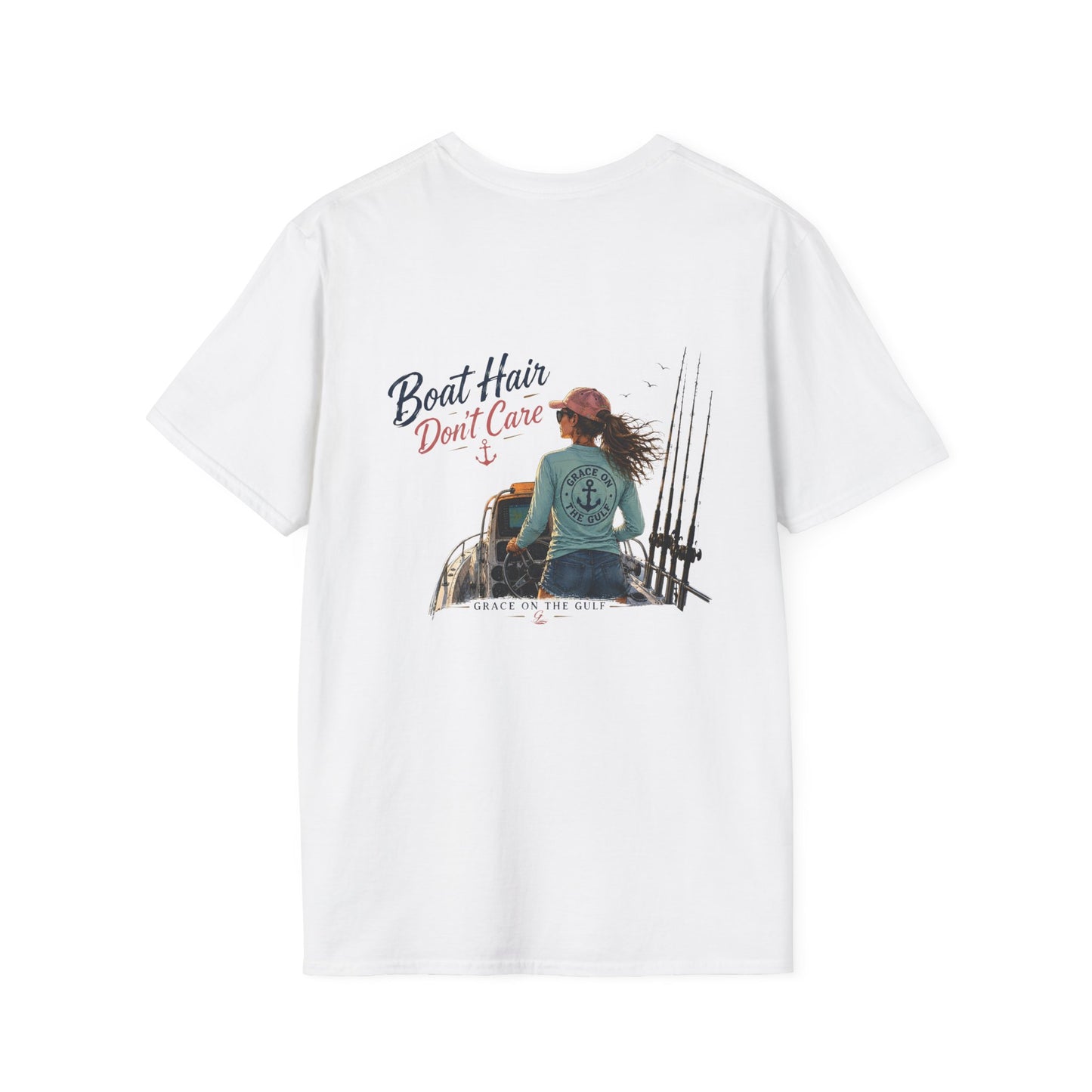 Minimal GOTG Boat Hair don’t Care T‑Shirt — Casual Marvel Guardians Graphic Tee