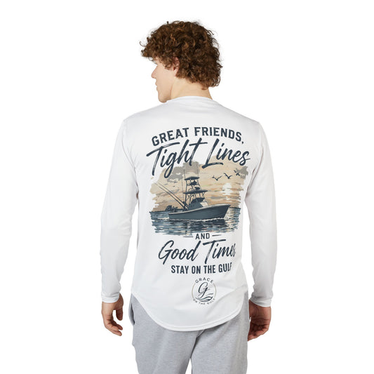 GOTG Fishing UV Long Sleeve Shirt – "Great Friends, Tight Lines and Good Times" Gulf Graphic