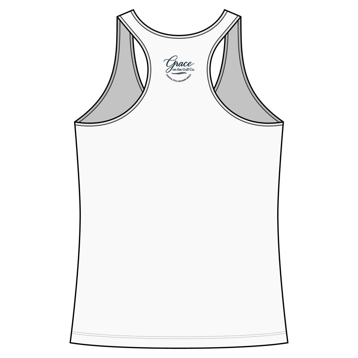 Salt Air Fishing Racerback Tank - Coastal Fishing Boat Trio Graphic