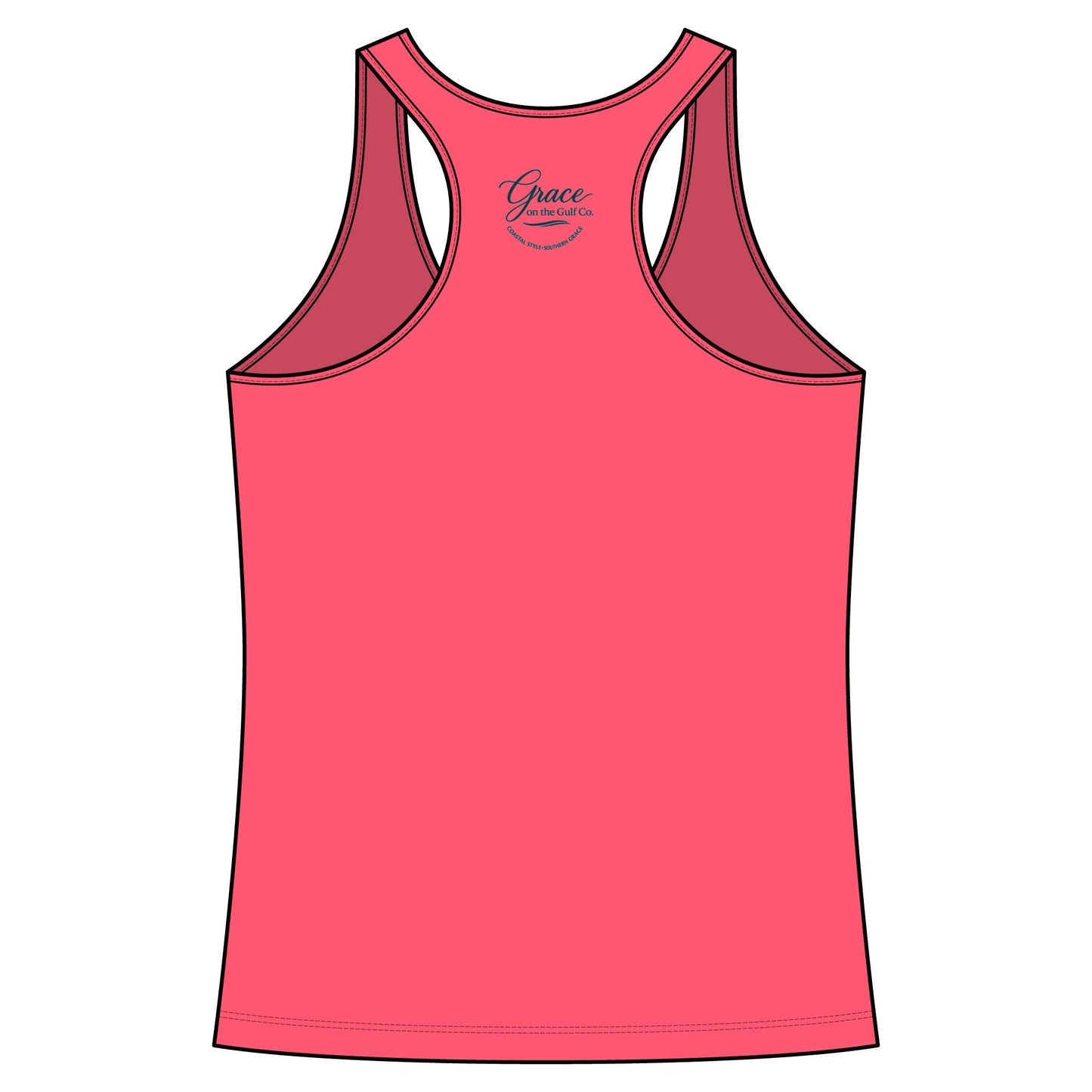 Salt Air Fishing Racerback Tank - Coastal Fishing Boat Trio Graphic