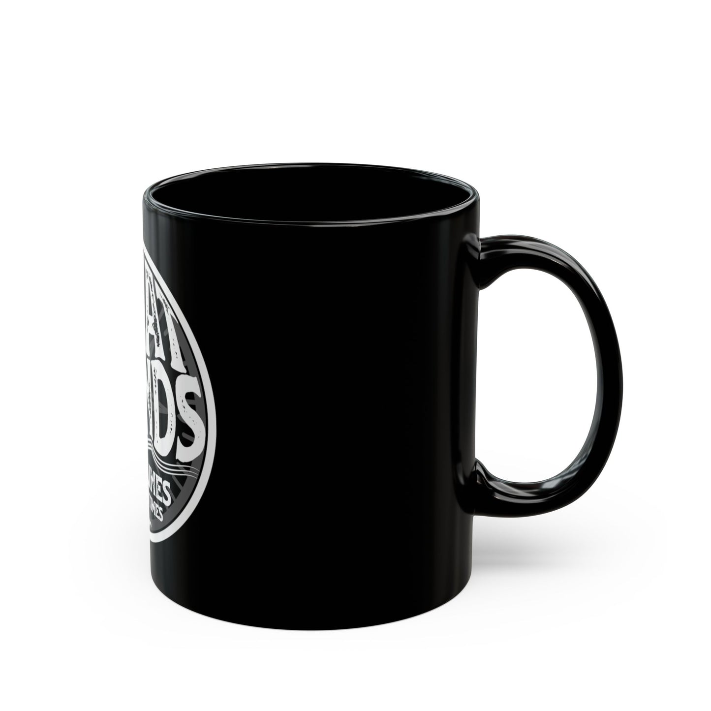 Great Friends Coffee Mug — "Great Friends, Tight Lines and Good Times" Black Ceramic Mug (11oz/15oz)
