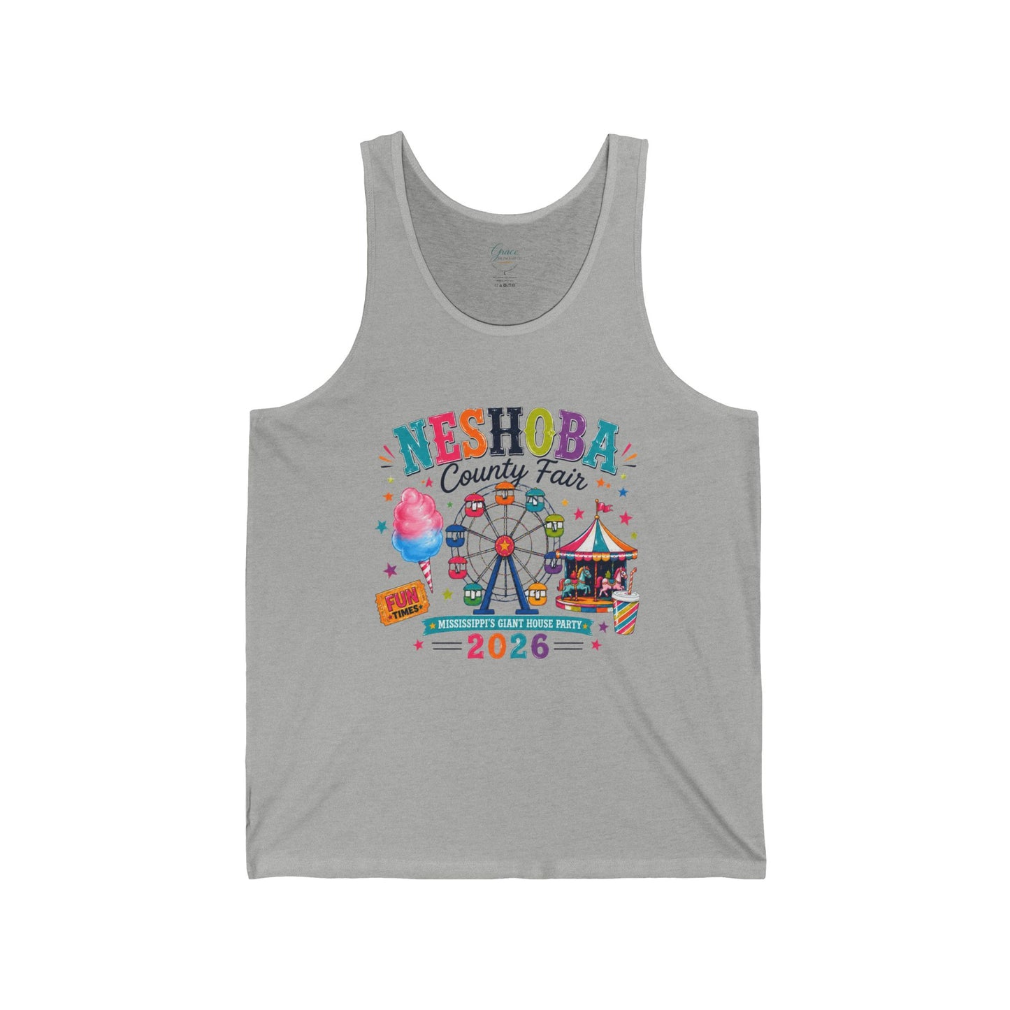 Neshoba County Fair 2026 Tank Top — Carnival Ferris Wheel & Cotton Candy Festival Tee