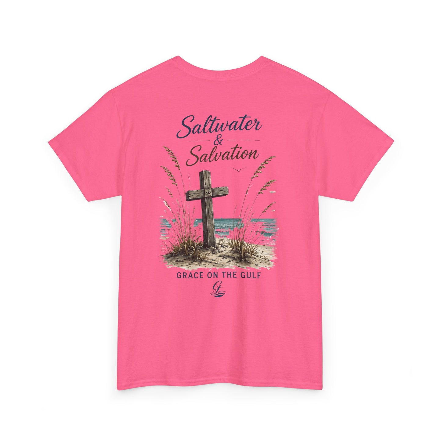 GOTG Saltwater & Salvation Tee — Grace on the Gulf Beach Christian T‑Shirt