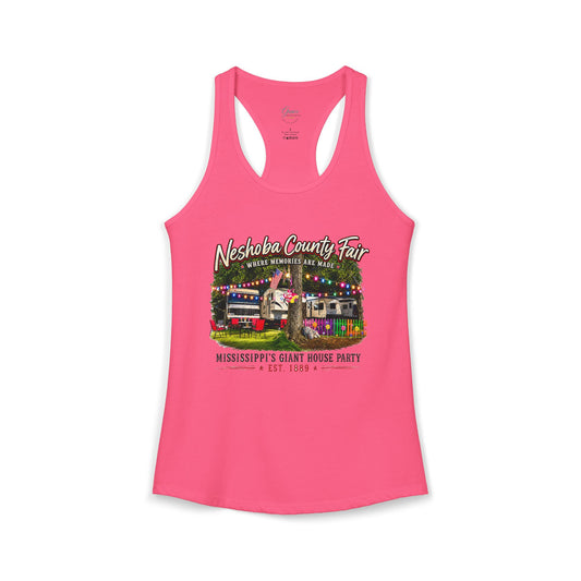 Neshoba County Fair Campers Tee Women's Ideal Racerback Tank