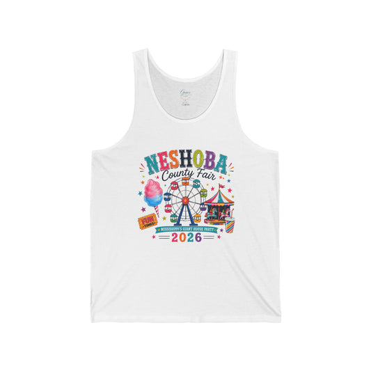 Neshoba County Fair 2026 Tank Top — Carnival Ferris Wheel & Cotton Candy Festival Tee