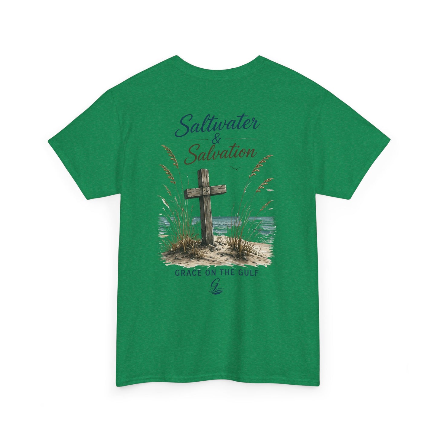 GOTG Saltwater & Salvation Tee — Grace on the Gulf Beach Christian T‑Shirt
