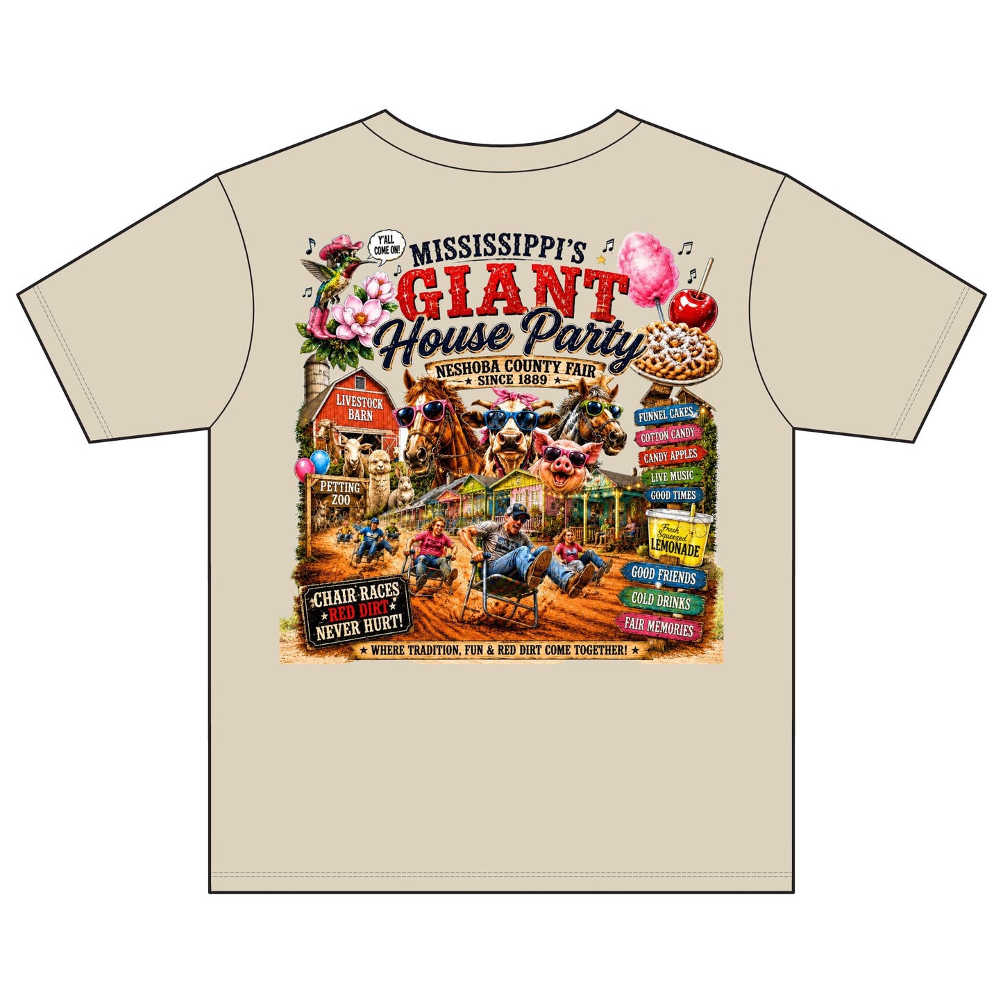 Mississippi County Fair Youth Tee — 'Giant House Party' Backprint Kids Shirt