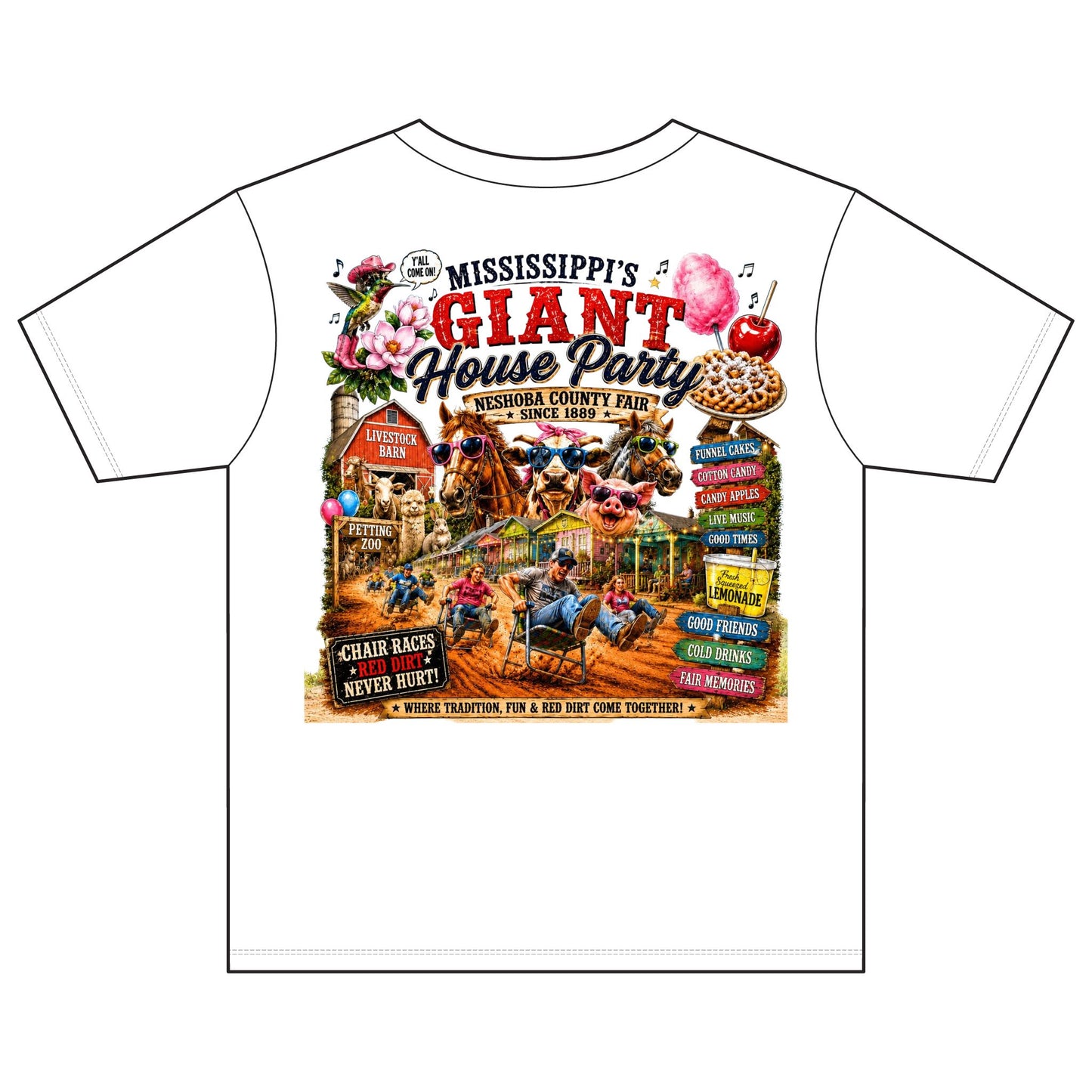 Mississippi County Fair Youth Tee — 'Giant House Party' Backprint Kids Shirt
