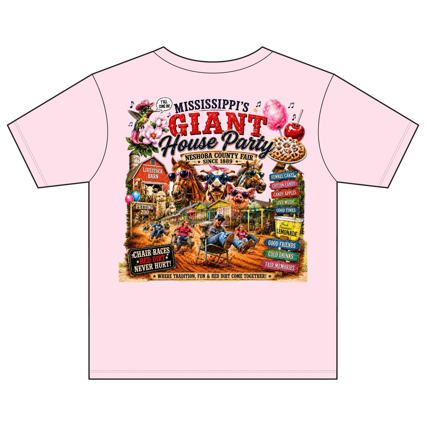 Mississippi County Fair Youth Tee — 'Giant House Party' Backprint Kids Shirt