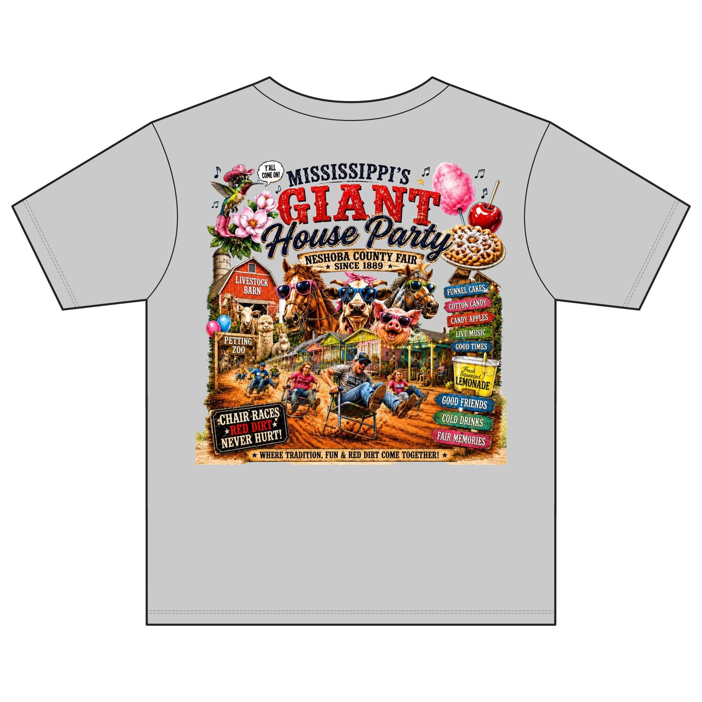 Mississippi County Fair Youth Tee — 'Giant House Party' Backprint Kids Shirt