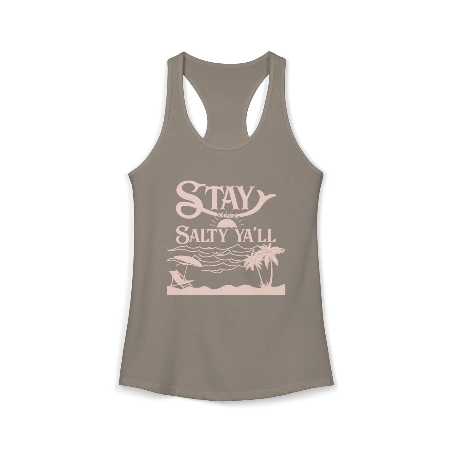 Stay Salty Ya’ll - Pink Graphics - 4 Colors Women's Ideal Racerback Tank