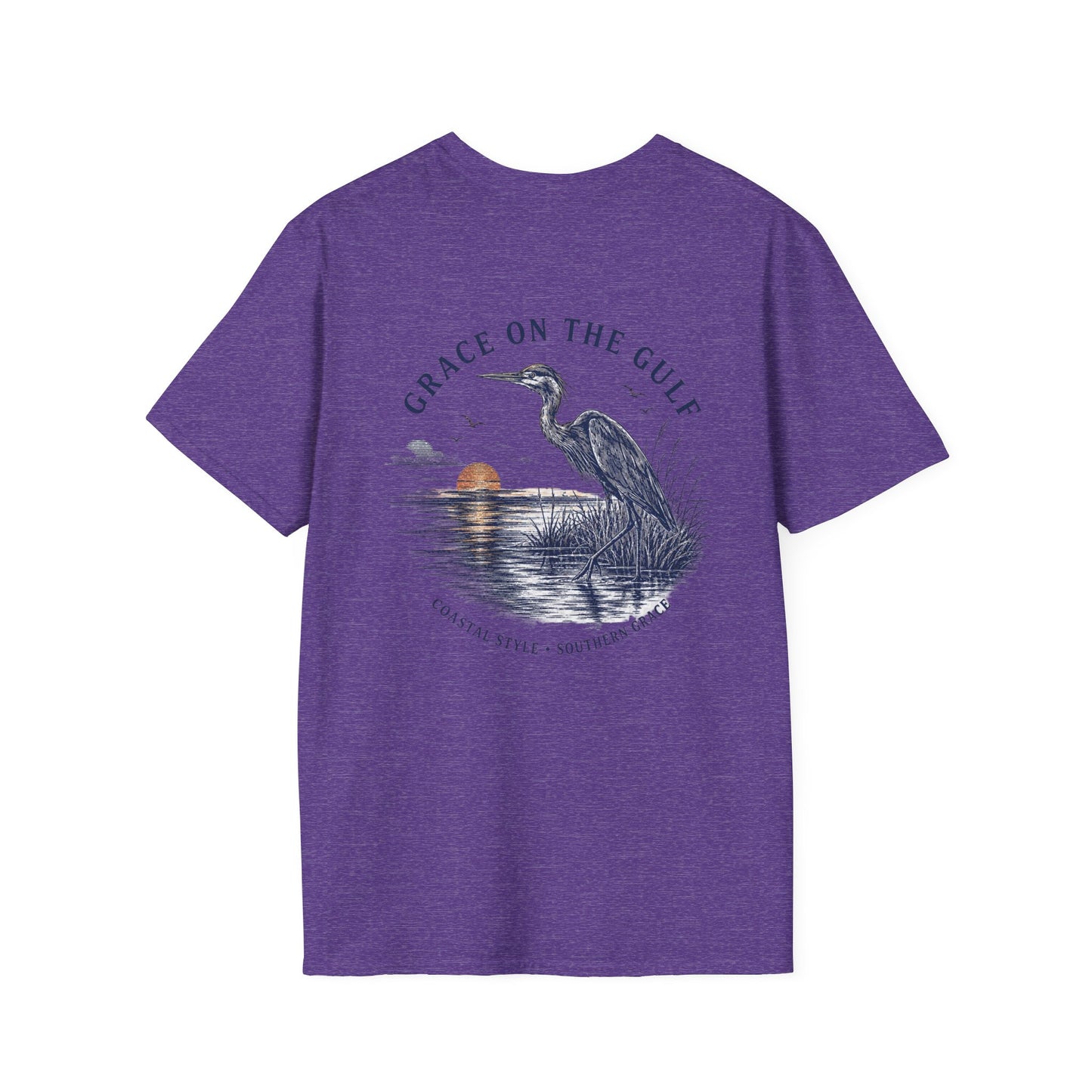 Sunset Crane Logo T‑Shirt — Casual Chest Print Graphic Tee