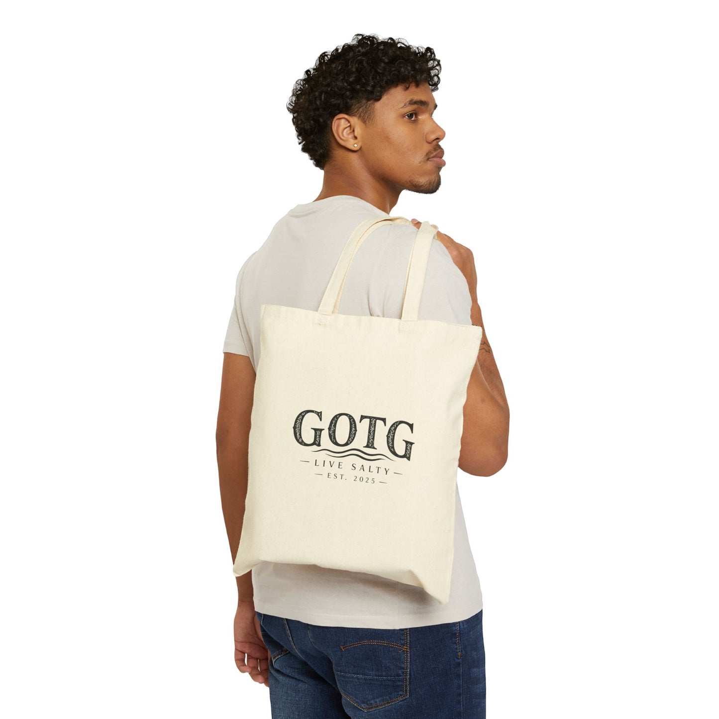 GOTG 'Live Salty' Cotton Canvas Tote Bag – Nautical Beach Market Tote