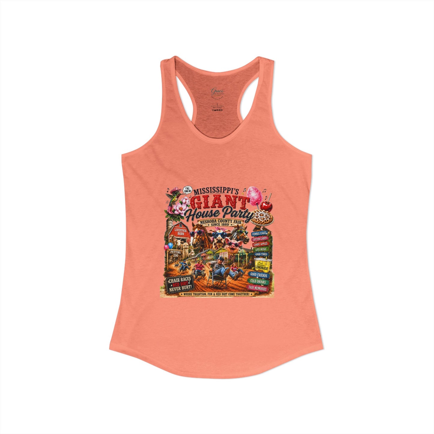 Neshoba County Fair Fun Times Women's Ideal Racerback Tank