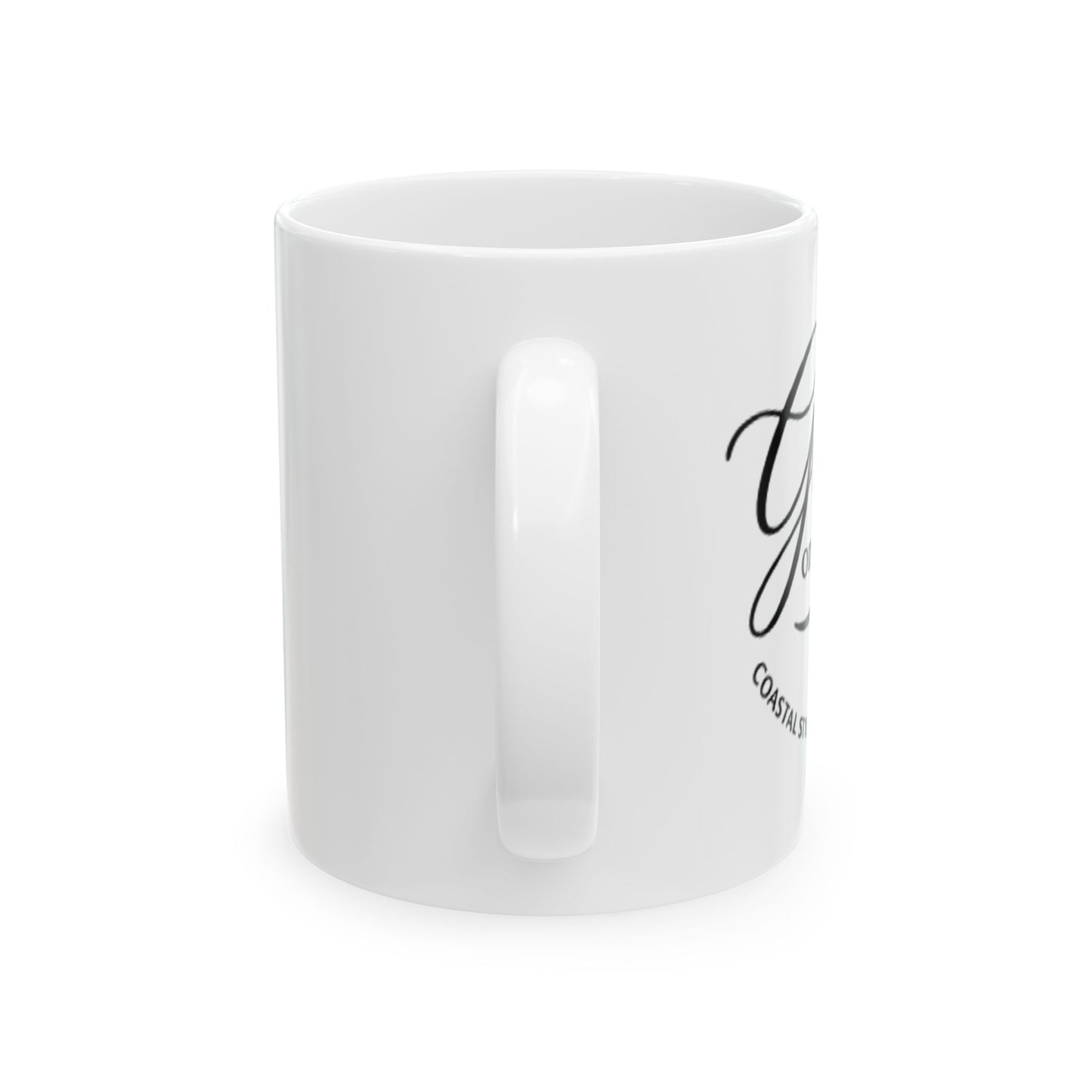 Grace Coffee Ceramic Mug — Elegant Script Logo 11oz - Right