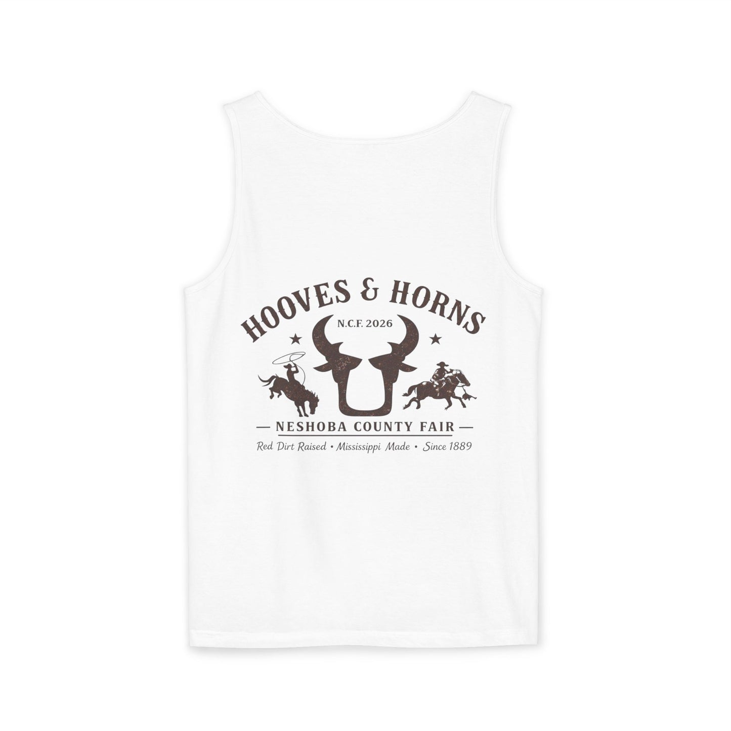 Hooves & Horns Tank Top — Neshoba County Fair Western Rodeo Graphic Tank