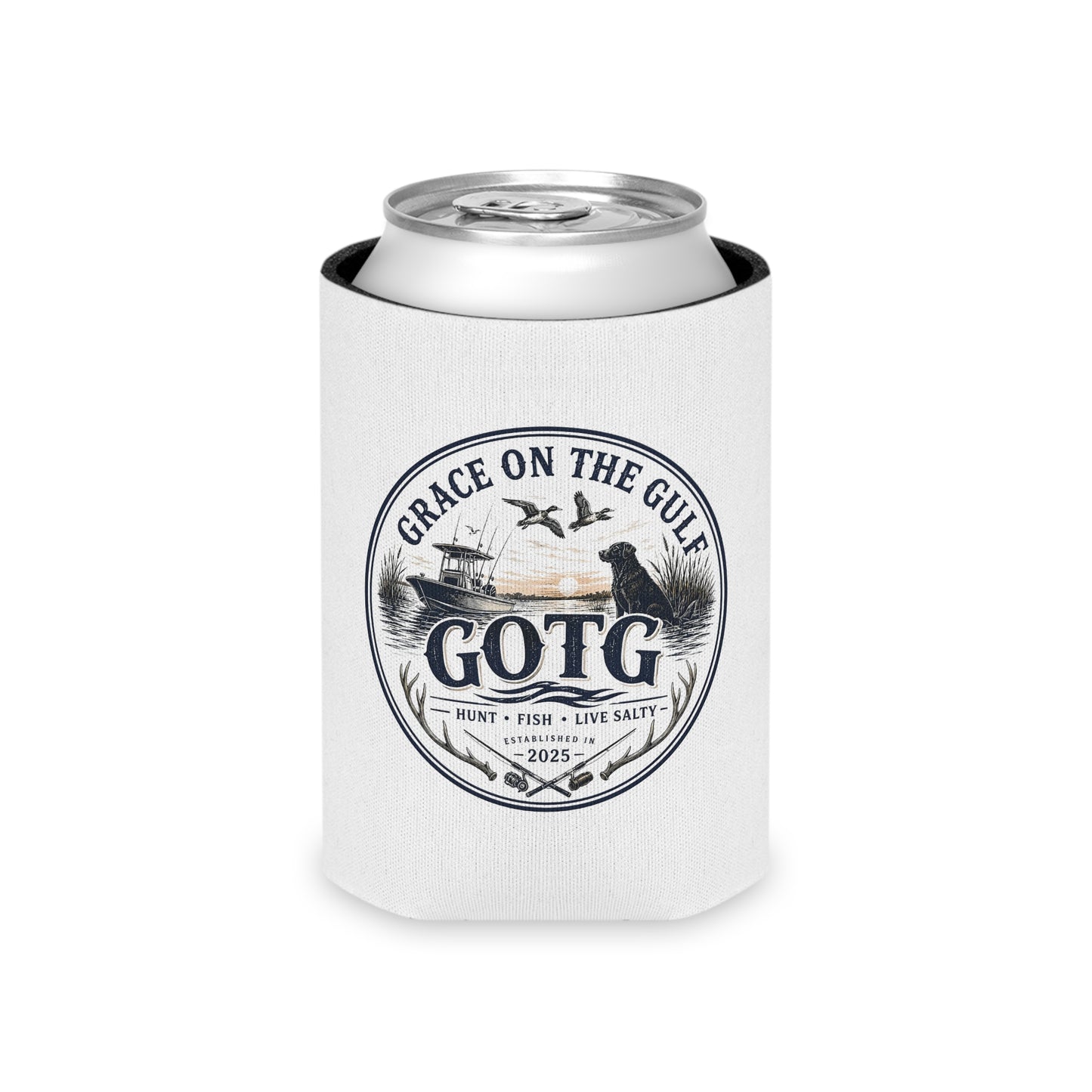 Can Cooler — "Grace on the Gulf" GOTG Fishing & Boating Beverage Koozie